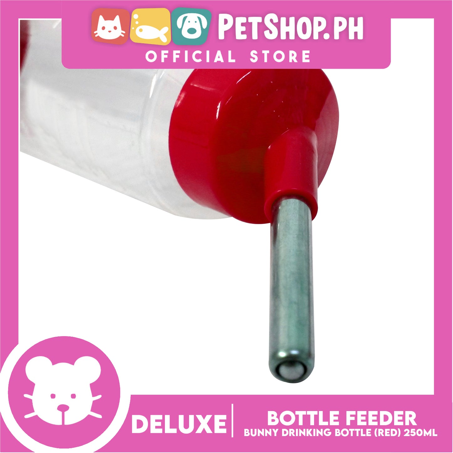 Deluxe Bunny Drinking Bottle Red 250ml