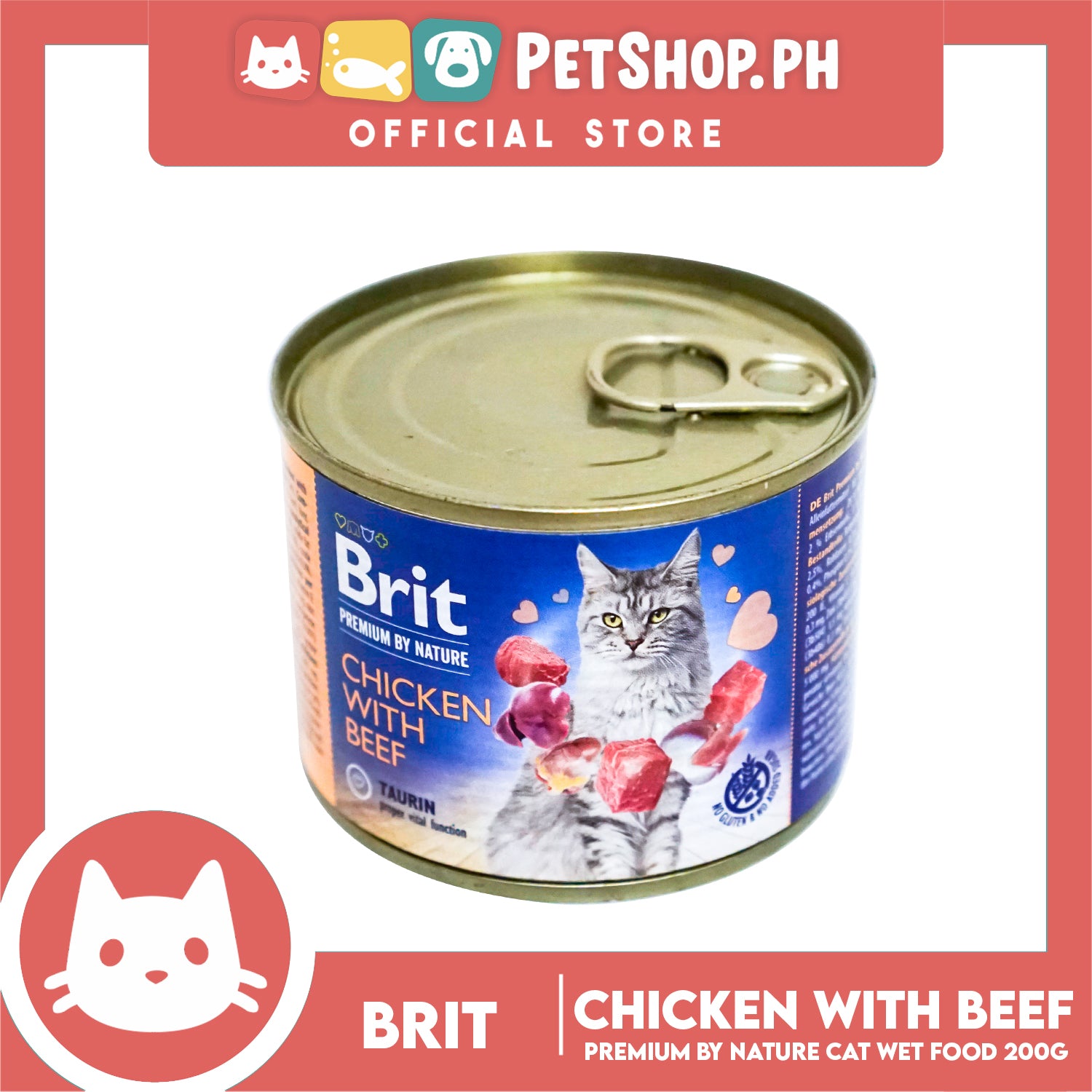 Brit Premium by Nature Chicken with Beef 200g Cat Wet Food