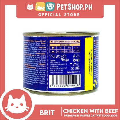 Brit Premium by Nature Chicken with Beef 200g Cat Wet Food