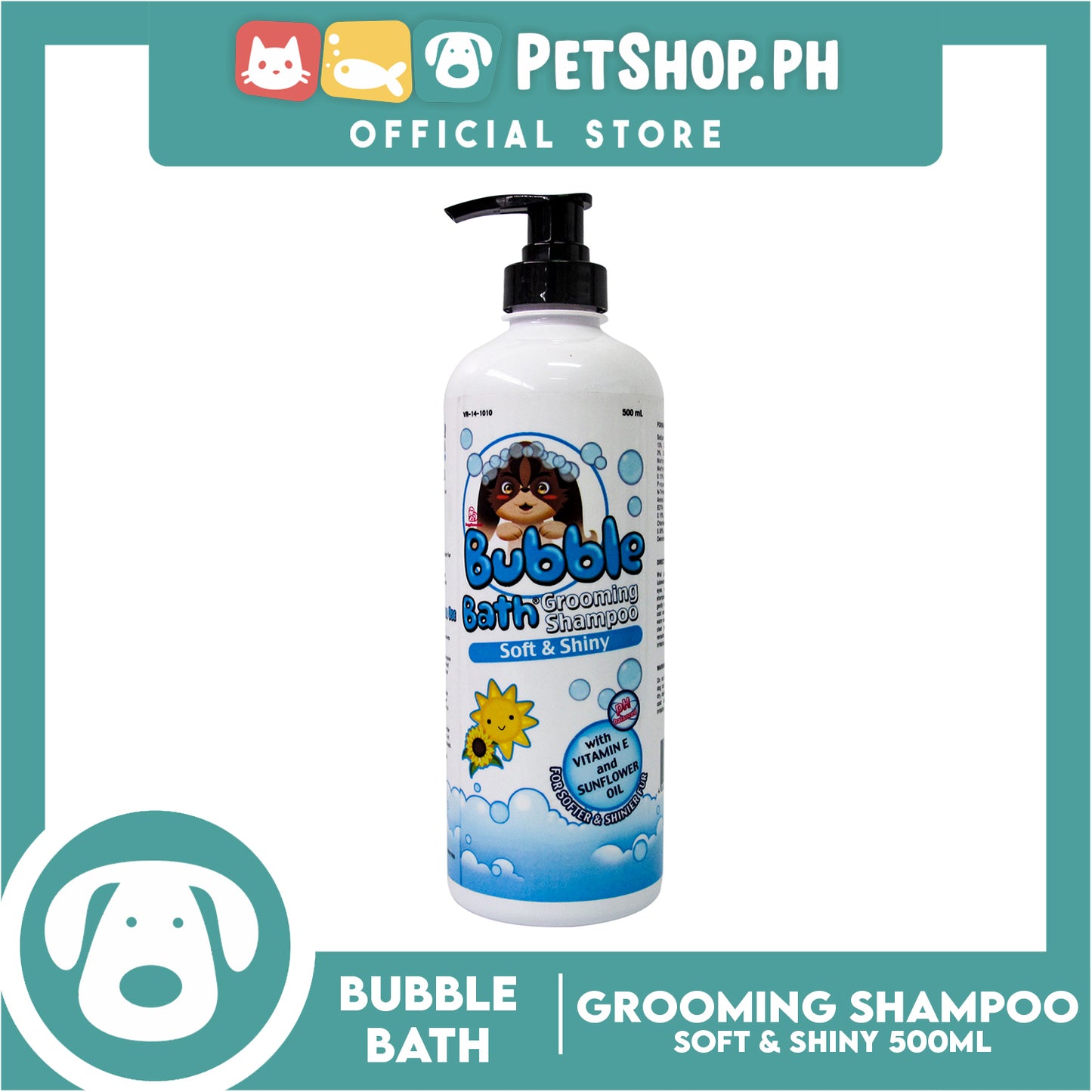 Bubble Bath Grooming Shampoo 500ml (Soft and Shiny) Dog Shampoo