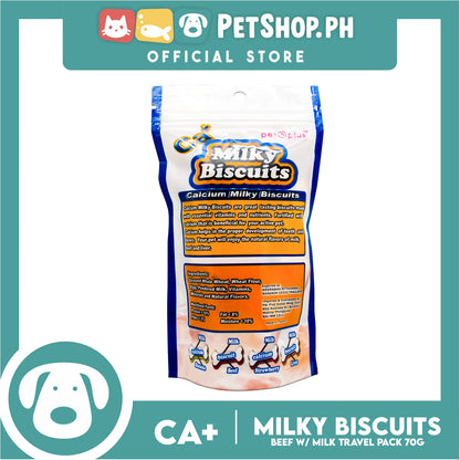 Pet Plus Calcium Milky Biscuit 70g (Beef and Milk Flavor) For Dogs Strong Bones and Teeth