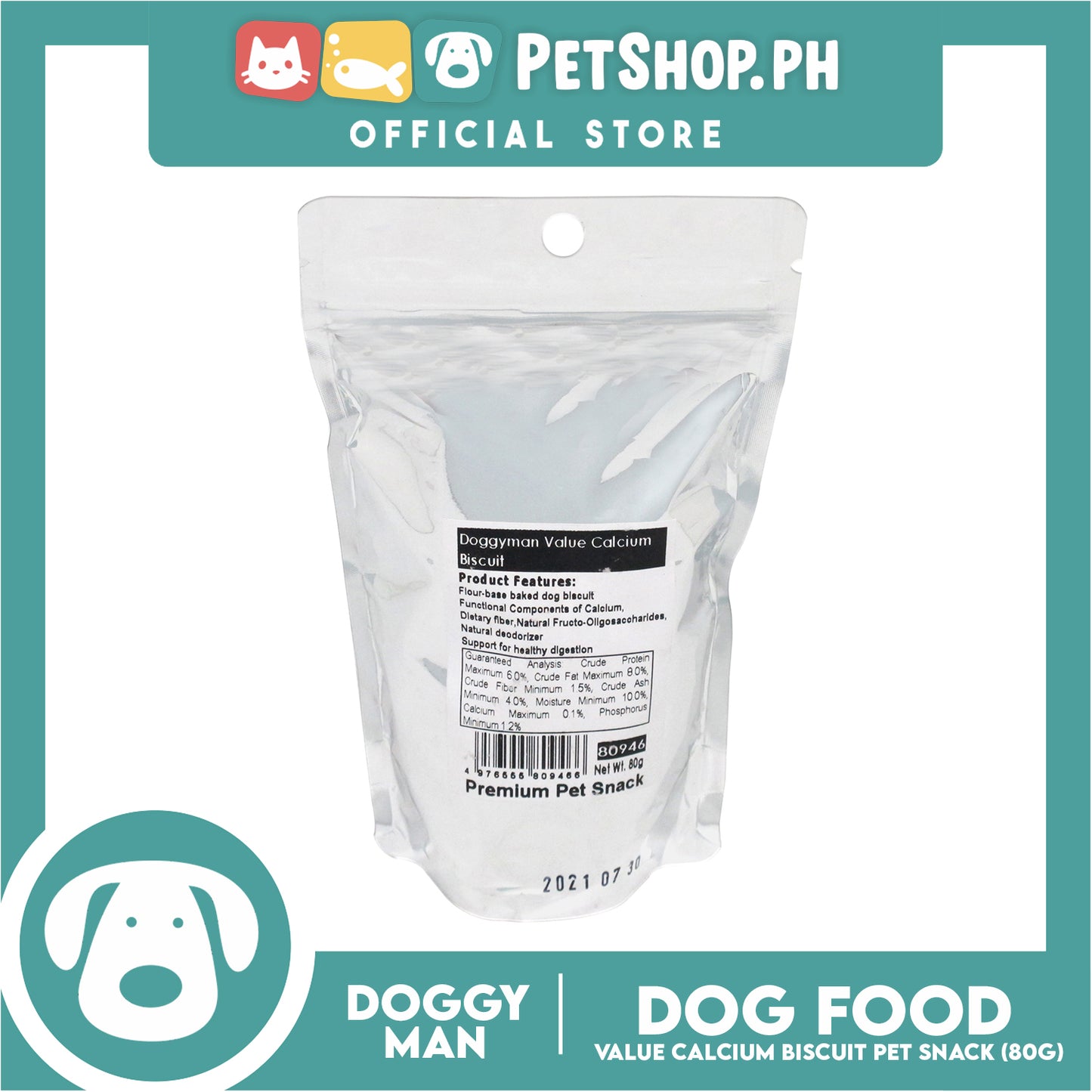 Doggyman Value Calcium Biscuit Bone Supplement (80946) 80g