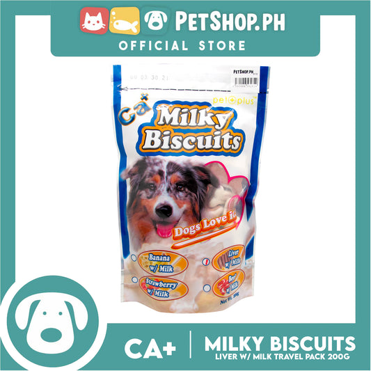 Pet Plus Calcium Milky Biscuit 200g (Liver and Milk Flavor) For Dogs Strong Bones and Teeth