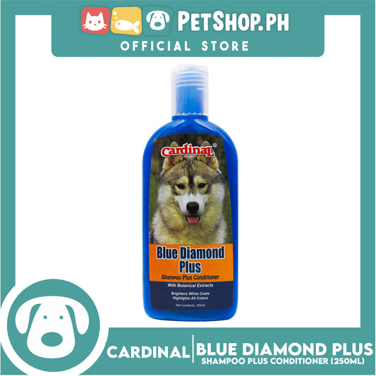 Cardinal Blue Diamond Plus Shampoo Plus Conditioner 250ml For Dogs and Cats