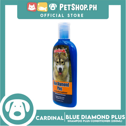 Cardinal Blue Diamond Plus Shampoo Plus Conditioner 250ml For Dogs and Cats