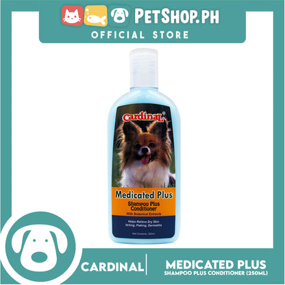 Cardinal Medicated Plus Shampoo Plus Conditioner In One 250ml For Dogs and Cats