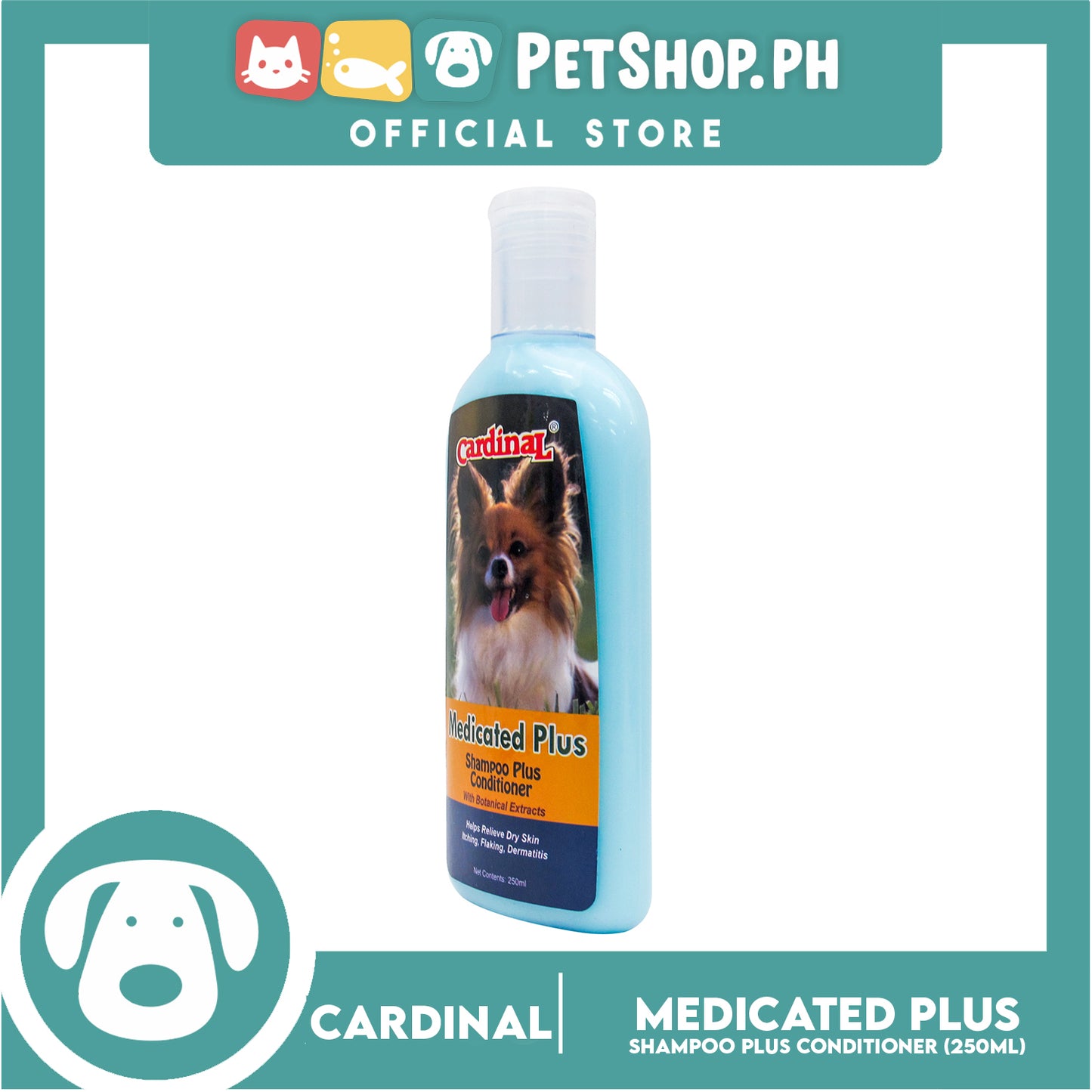 Cardinal Medicated Plus Shampoo Plus Conditioner In One 250ml For Dogs and Cats