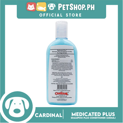 Cardinal Medicated Plus Shampoo Plus Conditioner In One 250ml For Dogs and Cats