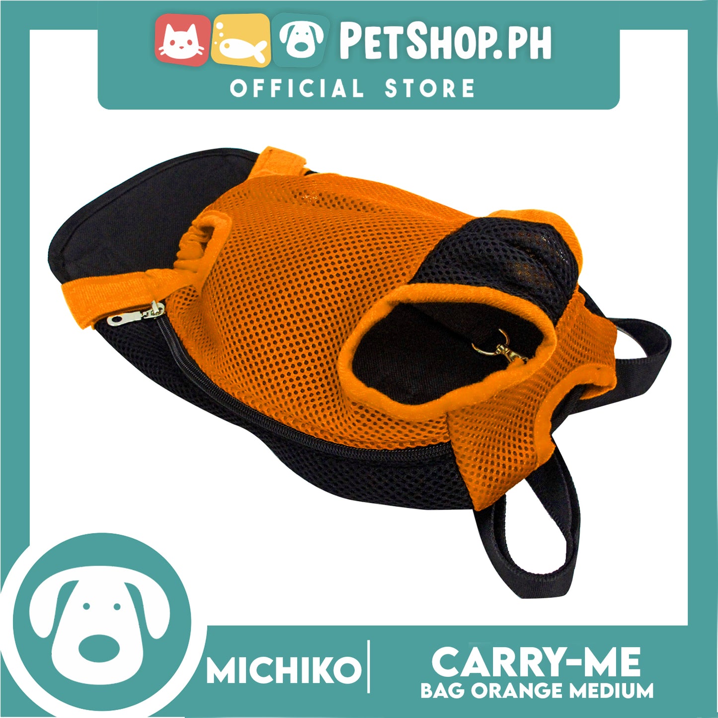 Michiko Carry Me Pet Bag Carrier Orange Medium