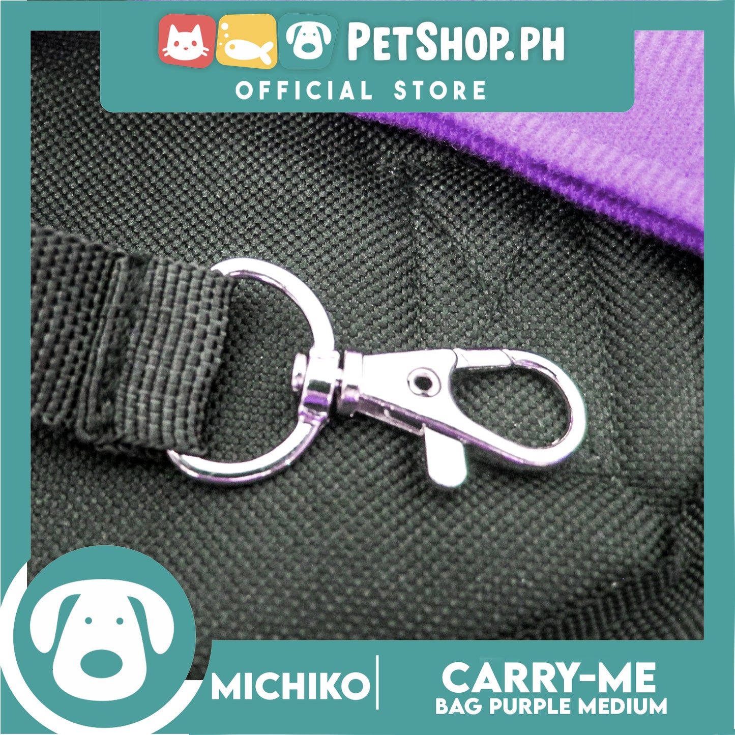 Michiko Carry Me Pet Bag Carrier Purple Medium