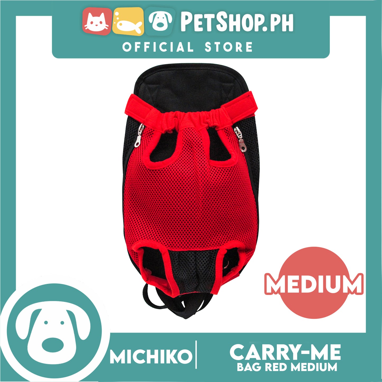 Michiko Carry Me Pet Bag Carrier Red (Medium)