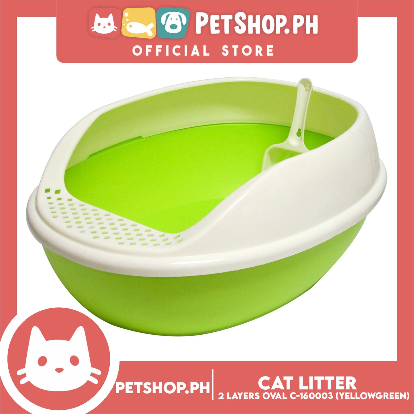 Cat Litter Box 2 Layers with Litter Scooper C-160003