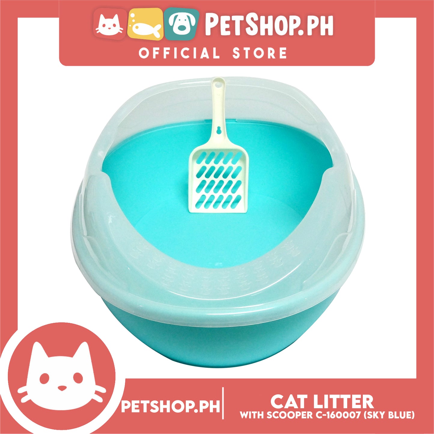 Cat Litter Box with Scooper Large C-160007
