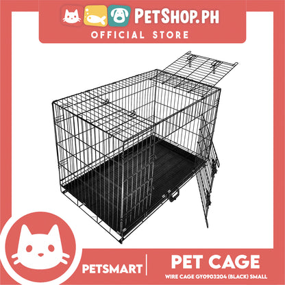 Pet Cage Wire Flooring, Painted Black Wire Cage, Comes With Tray Underneath (GY0903204) 92cm x 55.5cm x 64.5cm Pet Cage, Pet Accessories, Pet House