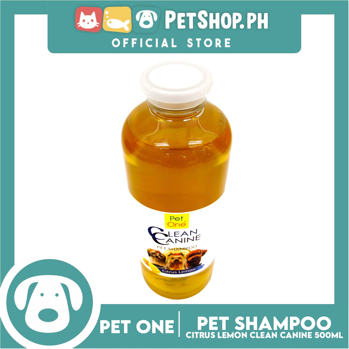 Pet One Clean Canine Pet Shampoo 500ml (Citrus Lemon Scent)