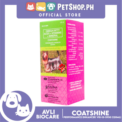 Coat Shine Performance Enhancer Solution 120ml Dog Vitamins