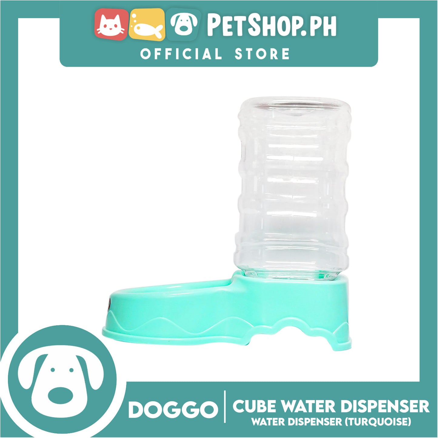 Doggo Dog Cube Water Dispenser (Turquoise Blue)