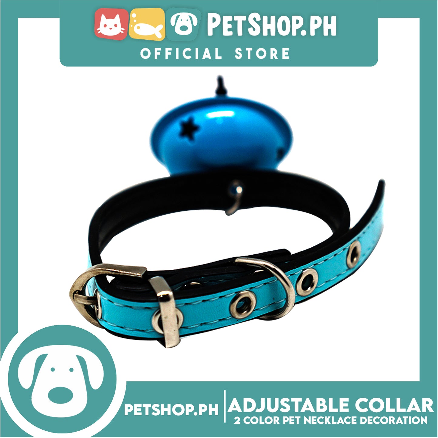 Candy Pet Big Bell Adjustable Collar with 2 Color Bell Puppy Collar Pets Necklace Decoration