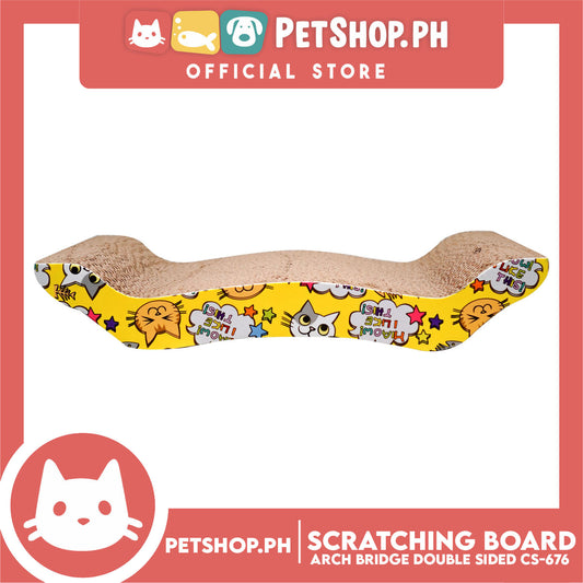 Pet Cat Scratching Board Corrugated Cardboard Pad Arch Bridge Double Sided with Catnip CS-676