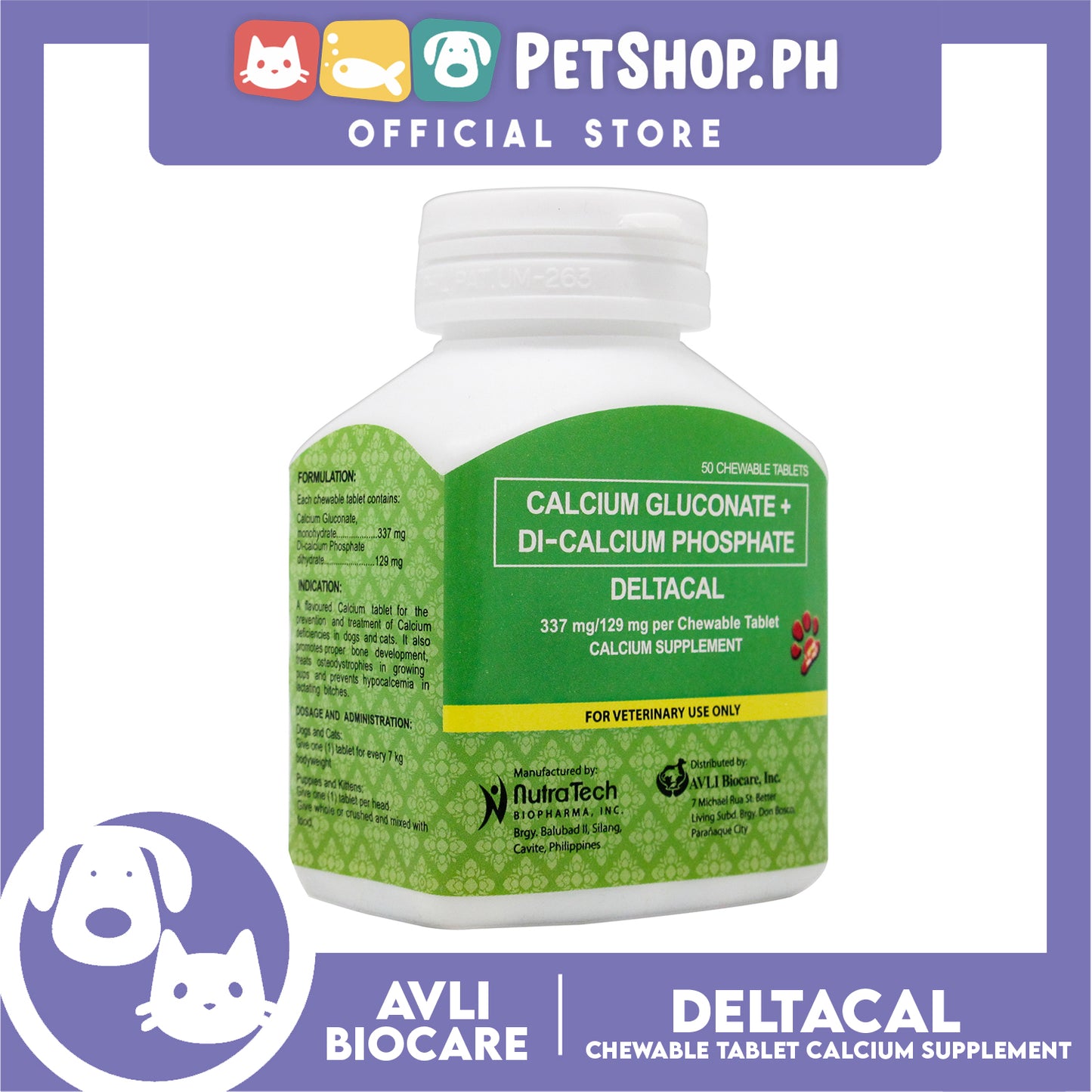 Deltacal Chewable Tablet Calcium Supplement 50 Tablets