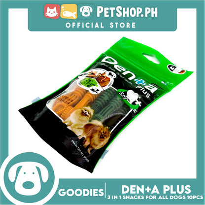 Goodies Denta Plus 10pcs Good Teeth And Good Health, 3 in 1 Dog Snack, Dog Dental Chews