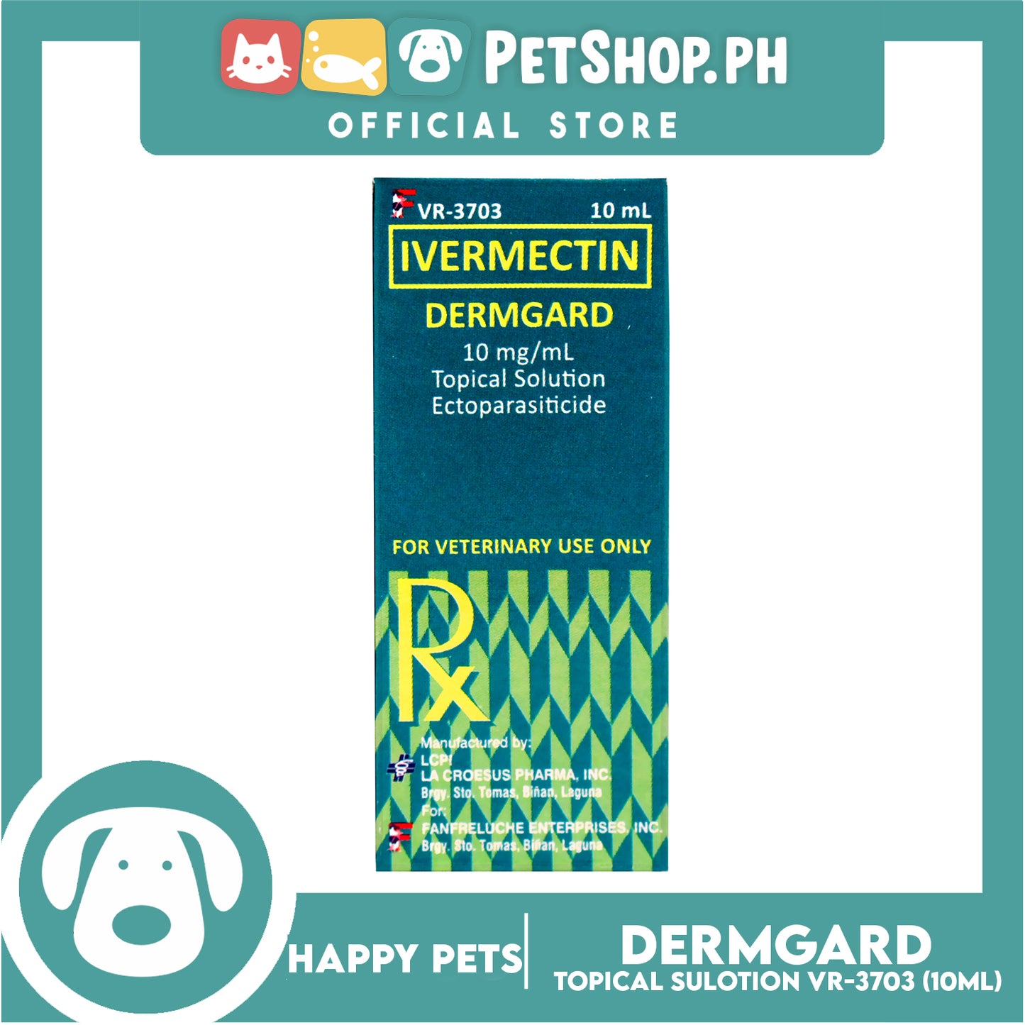 Happy Pets Dermgard Ivermectin Tropical Solution 10ml VR-3703