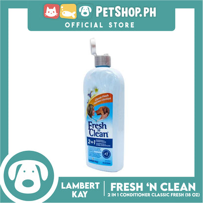 Lambert Kay Fresh 'N Clean 2-in-1 Dog Shampoo and Conditioner, Baby Powder Scent 18oz (Classic Fresh)