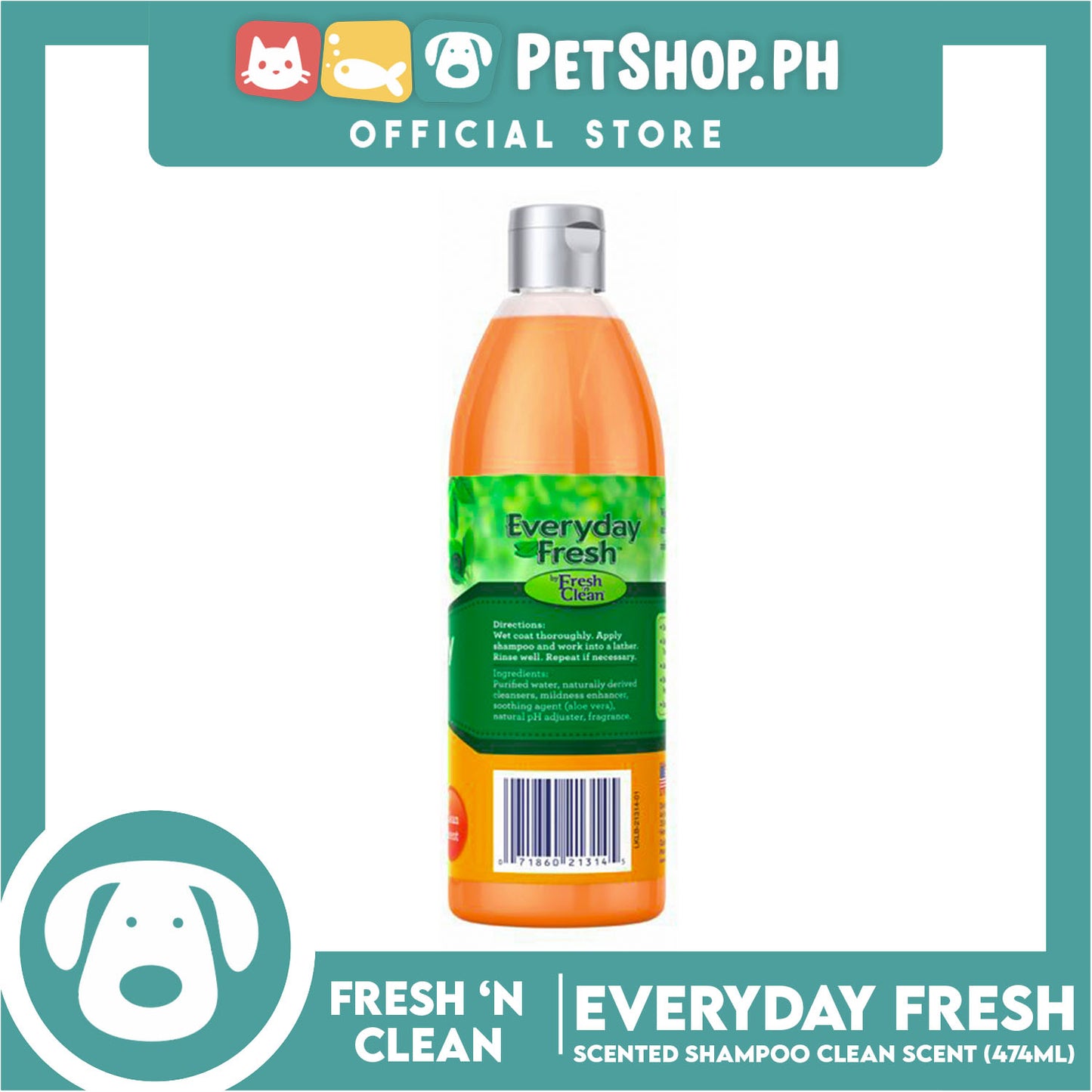 Fresh 'n Clean Everyday Fresh Scented Shampoo Clean Scent 16oz Dog Shampoo