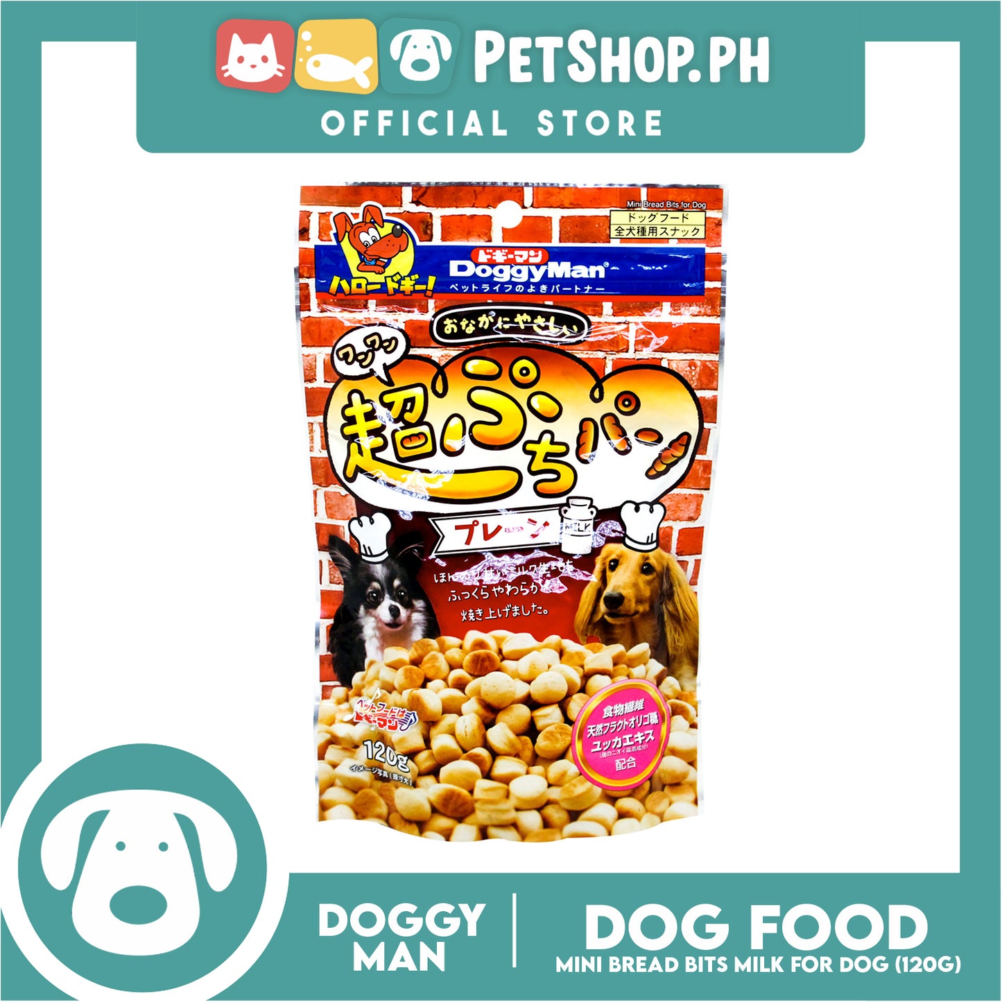 Doggyman Mini Bread Bits (Milk) 120g for Dog