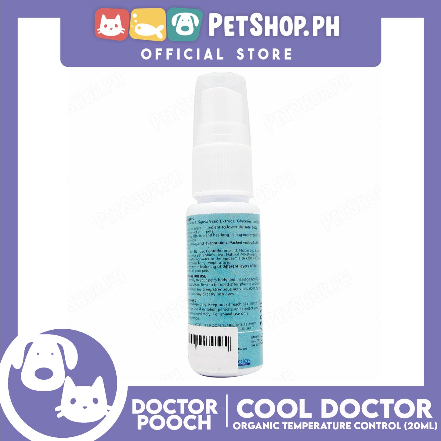 Play Pets Cool Doctor Organic Temperature Control 20ml For Dogs And Cats