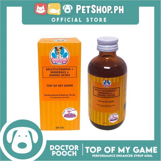Doctor Pooch Multivitamins, Mineral And Amino Acids 60ml (Top Of My Game) Performance Enhancer Syrup For Your Pets