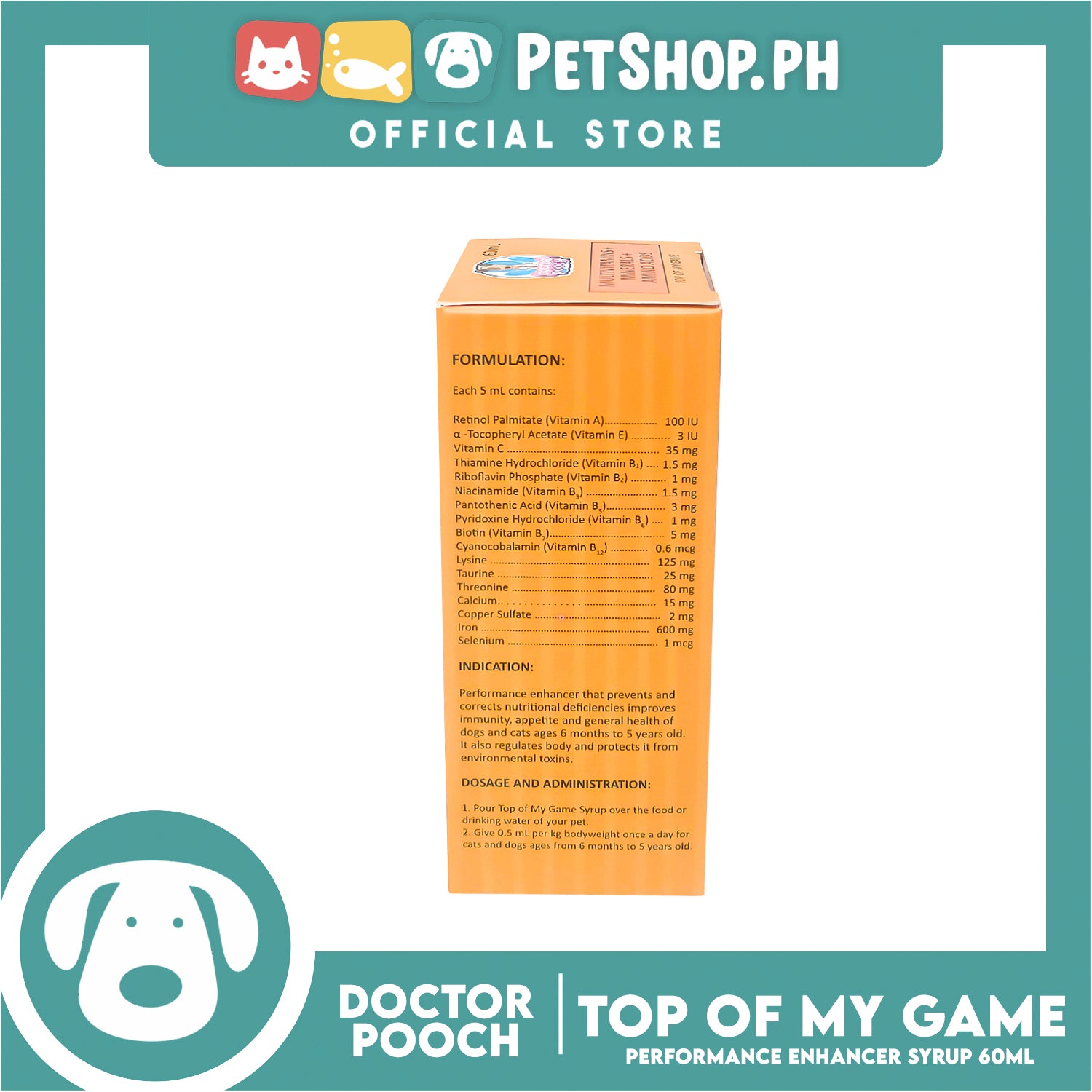 Doctor Pooch Multivitamins Mineral And Amino Acids 60ml Top Of My Ga Petshop.PH