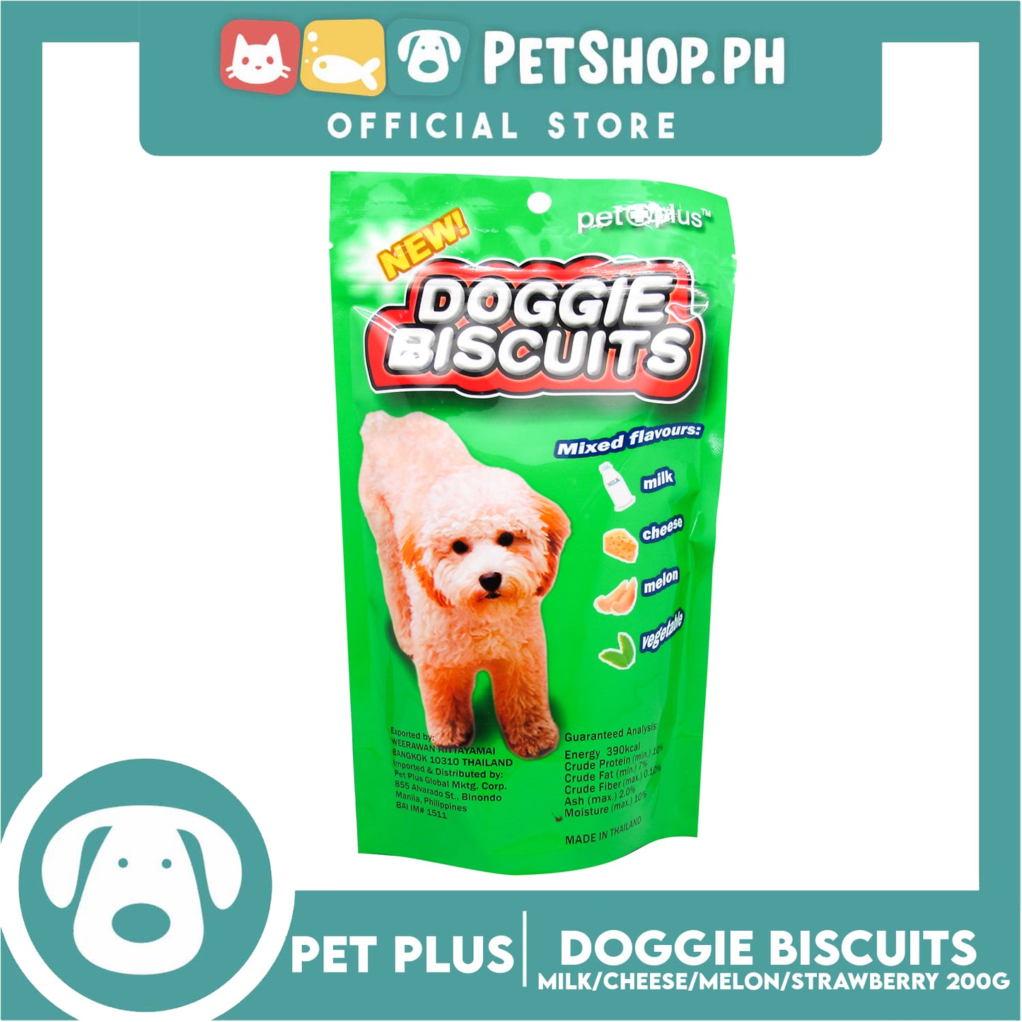 Pet Plus Bone Doggie Biscuits 200g Dog Treats