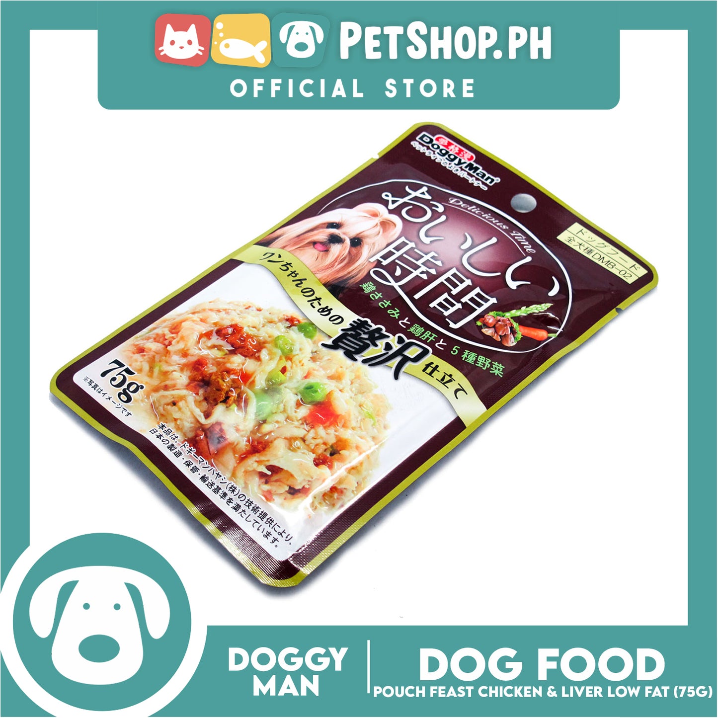 Doggyman Delicious Time Pouch Feast Dog Food 75g (Chicken And Liver Low Fat) Z0065 Dog Pouch Food, Dog Wet Food