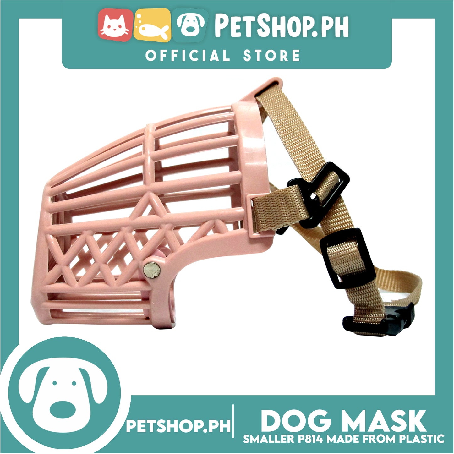 Dog Muzzle Soft Silicone Muzzle Adjustable Mask #1 P814 (XS) for Small Dogs, Puppies