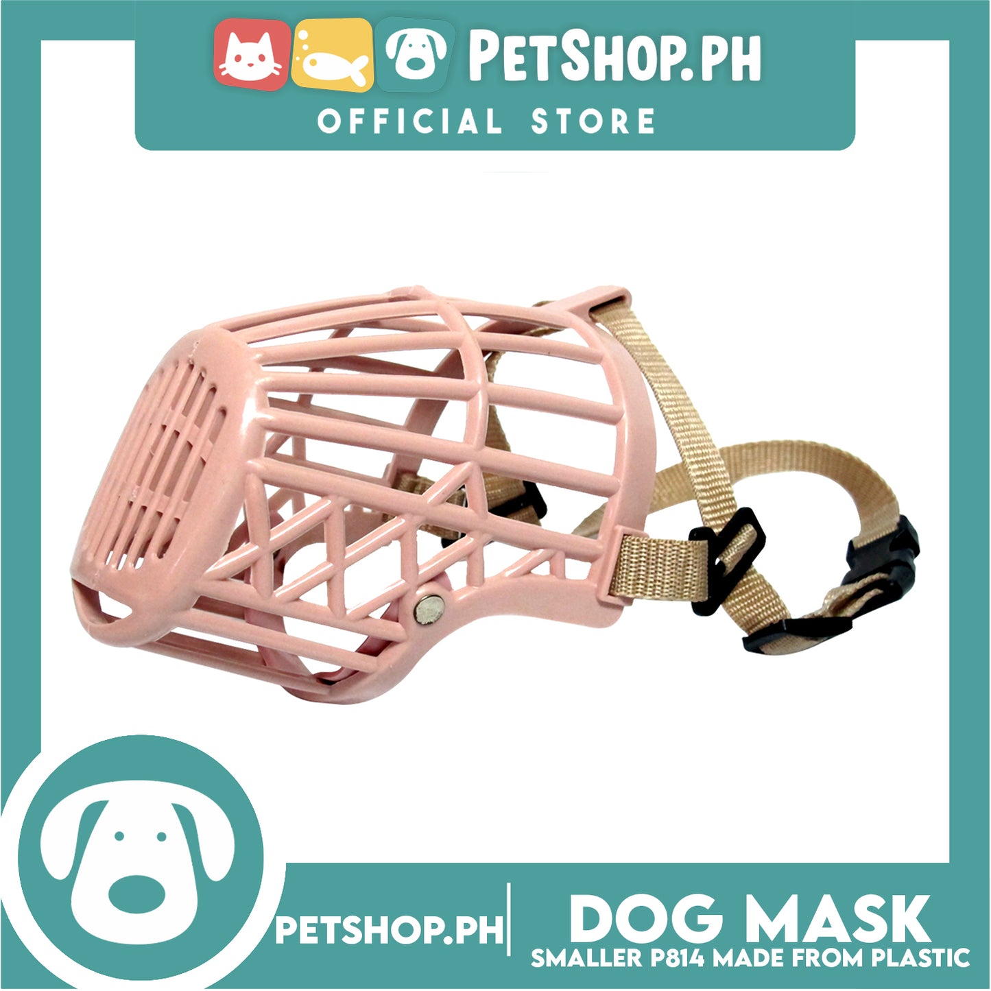 Dog Muzzle Soft Silicone Muzzle Adjustable Mask #1 P814 (XS) for Small Dogs, Puppies