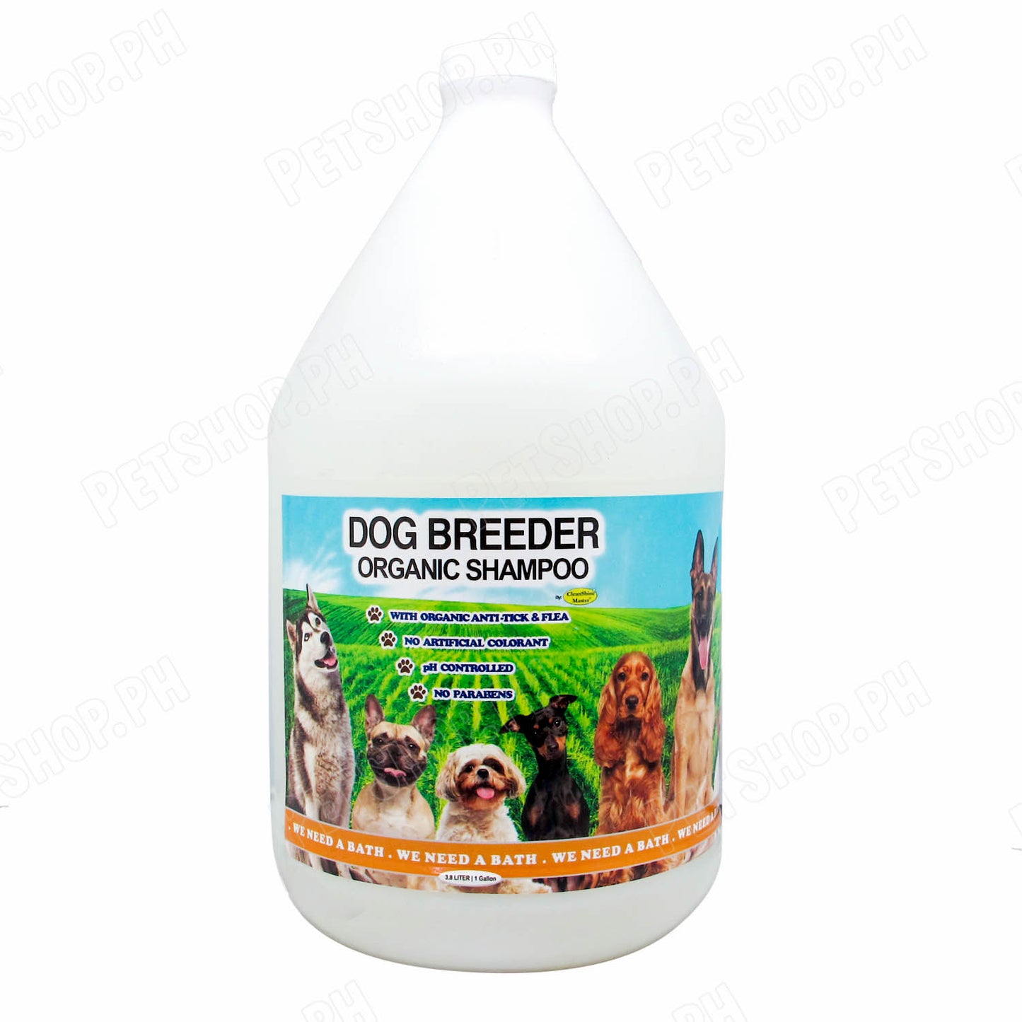 Dog Breeder Organic Dog Shampoo Regular 1 Gallon