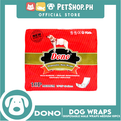 Dono Disposable Male Dog Wrap (Medium) Set of 10pcs