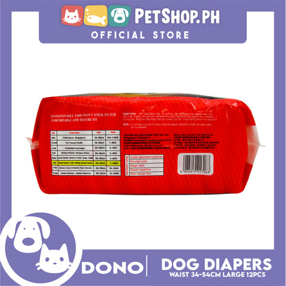 Dono Disposable Diapers Super Absorbent Large 12pcs