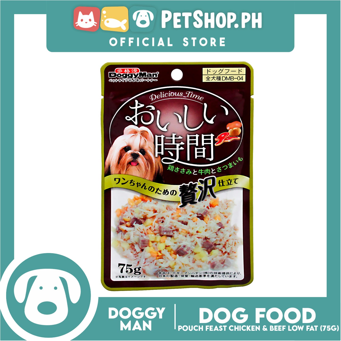 Doggyman Pouch feast Chicken & Beef Low Fat (Z0067) 75g