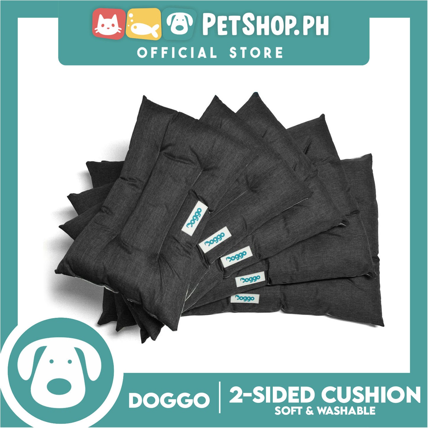 Doggo 2-Sided Cushion Bed (Medium) Dog Bed Sleeping Calming Bed