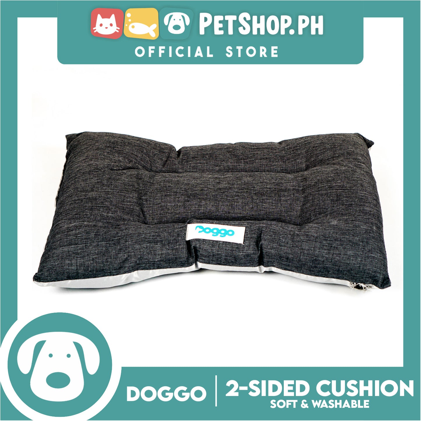 Doggo 2-Sided Cushion Bed (Medium) Dog Bed Sleeping Calming Bed