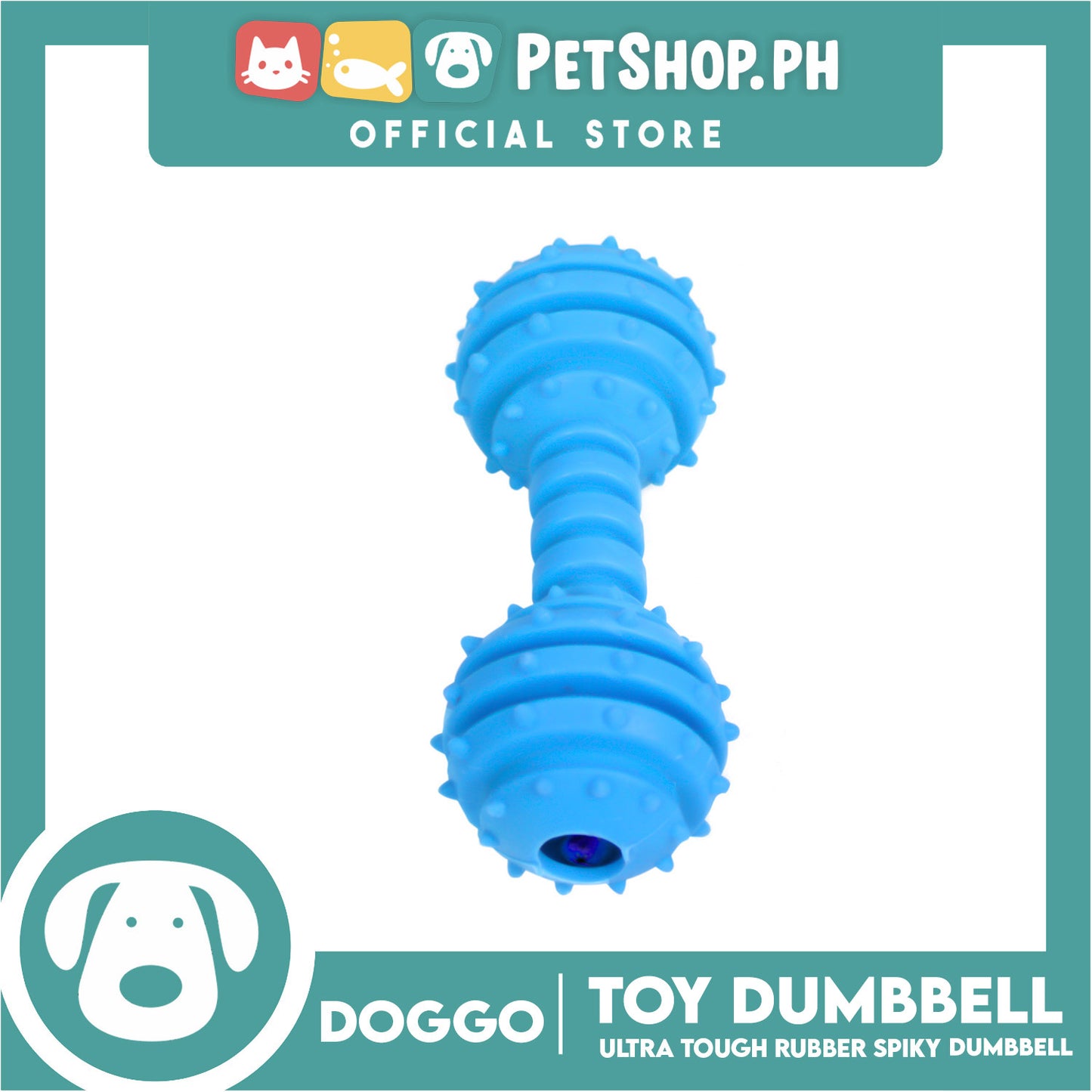 Doggo Dumbbell (Blue) Small Size Thick Rubber Material Pet Toy