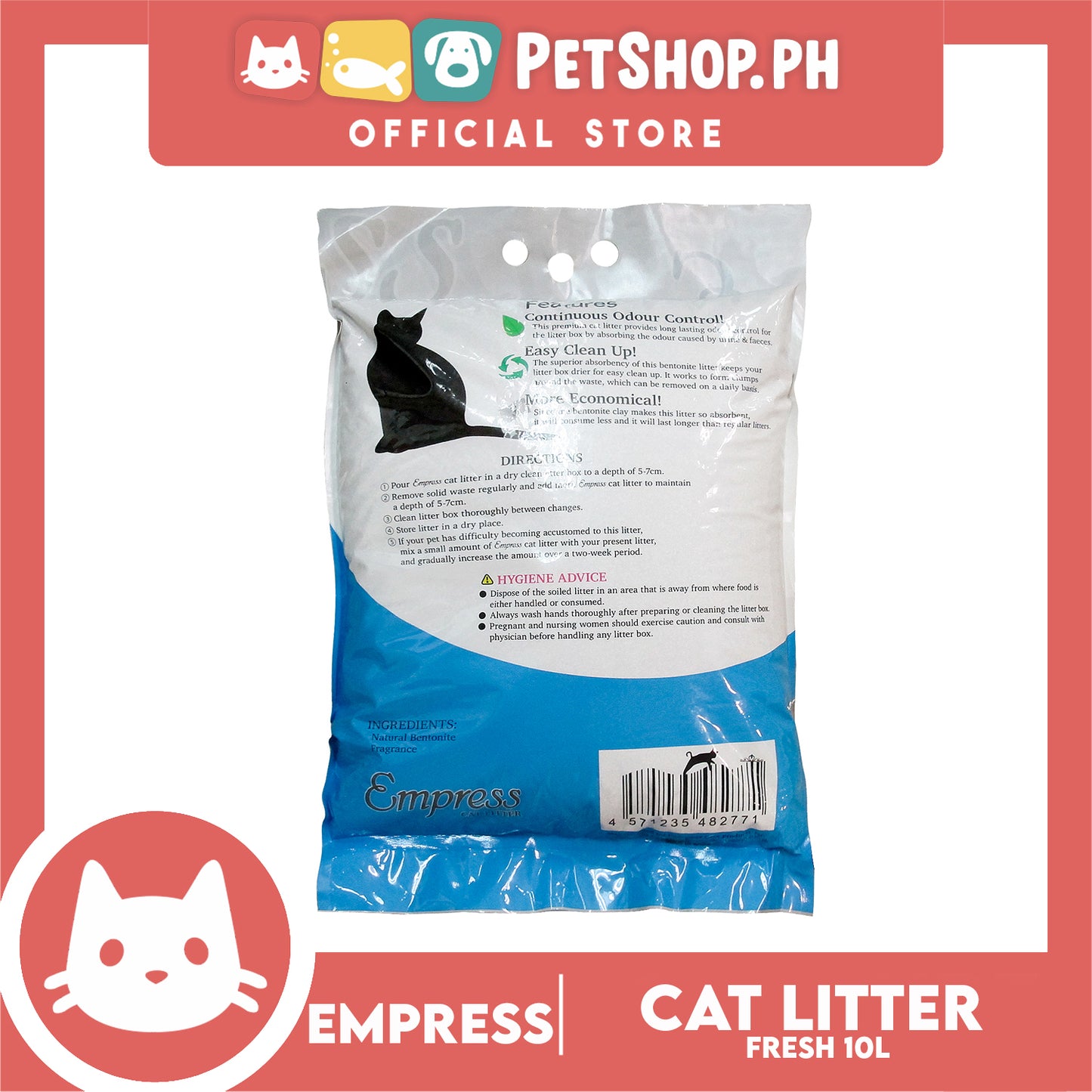 Empress Cat Litter 10 Liters (Fresh Scent) Strong Clumping, Eliminates Odors, 99% Dust Free, 100% Natural Cat Litter