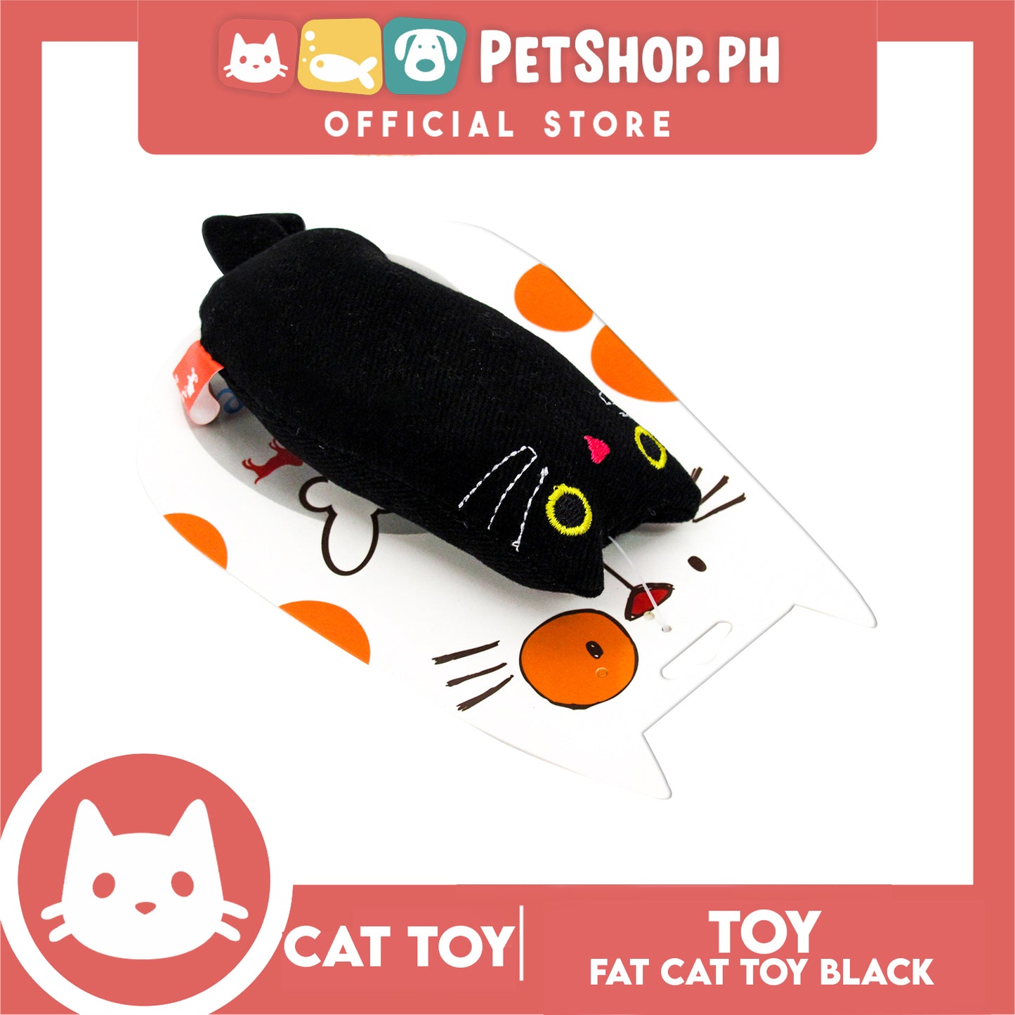 Amy Carol Fat Cat Toy Catnip (Black) Interactive Plush Cat Toy