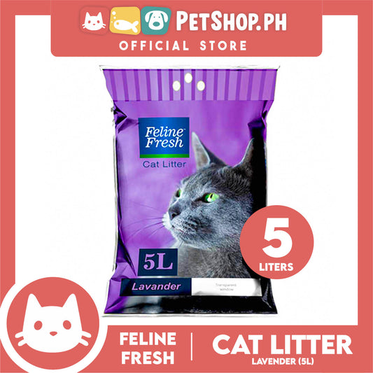 Feline Fresh Cat Litter Sand 5 Liters (Lavender Scent) 99% Dust-Free, High Absorbency, Minimal Tracking For Cats Of All Ages