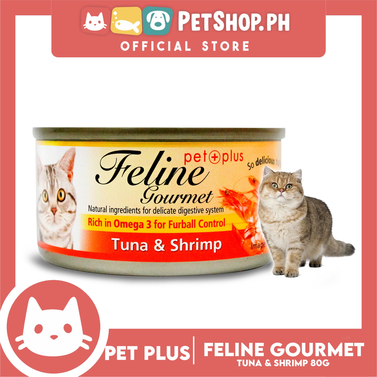 Pet Plus Feline Gourmet 80g (Tuna And Shrimp Flavor) Canned Cat Food