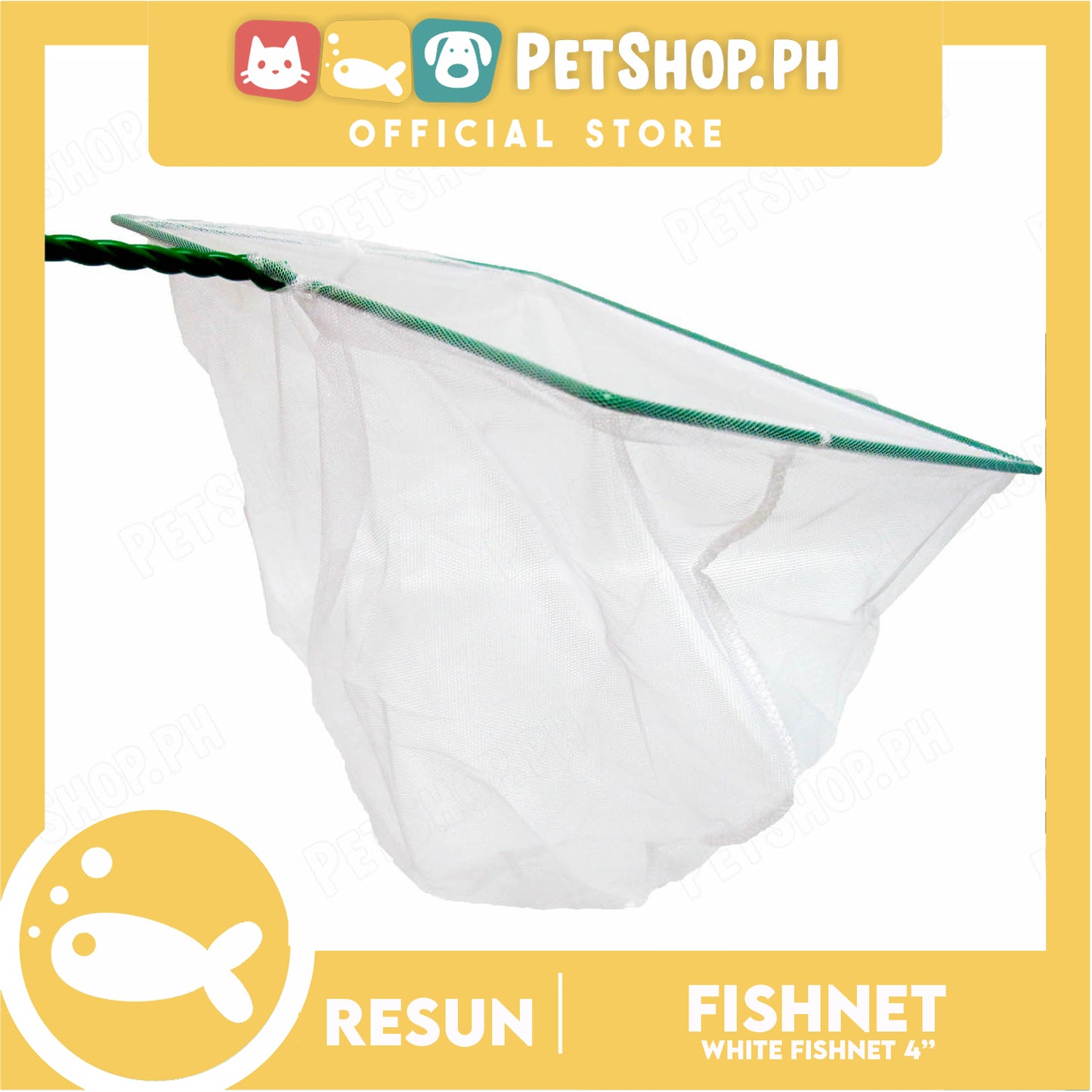 Resun Aquarium Fishnet with Handle 4'' (White) Fish Catch Net