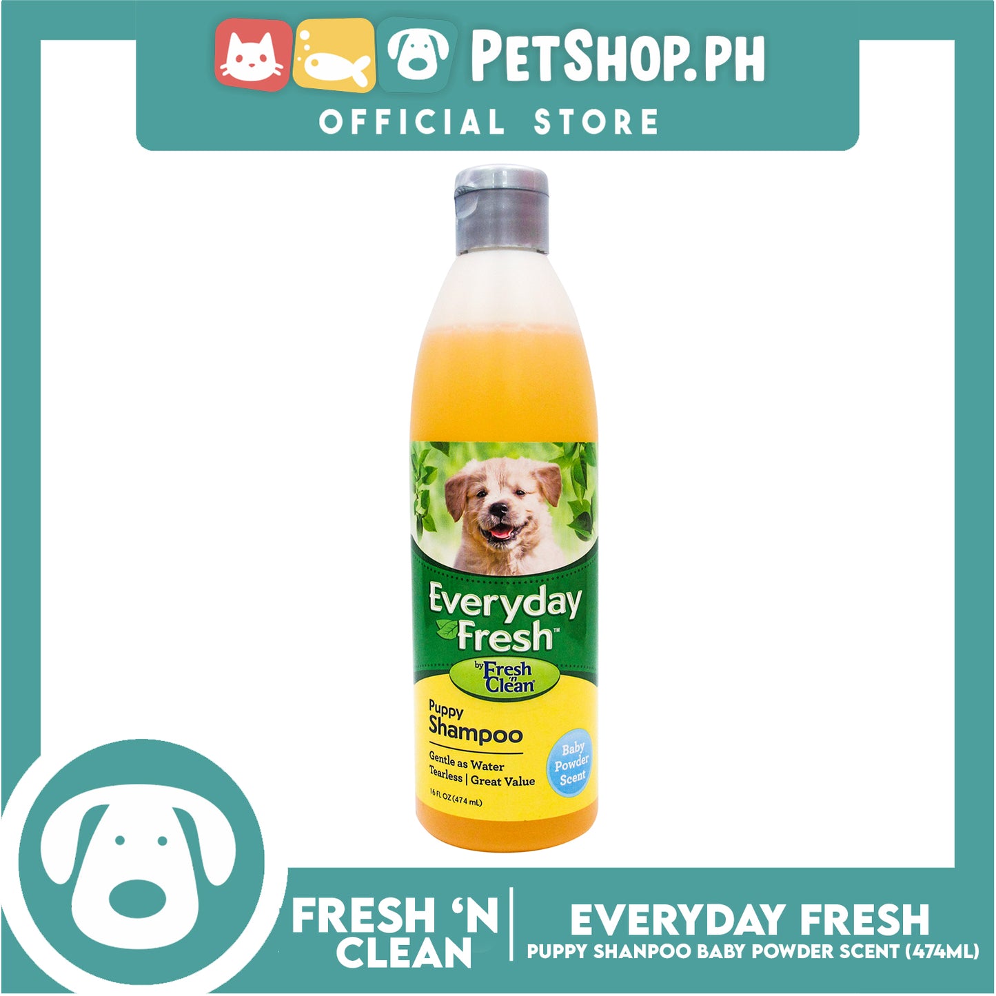 Fresh 'n Clean Everyday Fresh Puppy Shampoo Baby Powder Scent 16 oz
