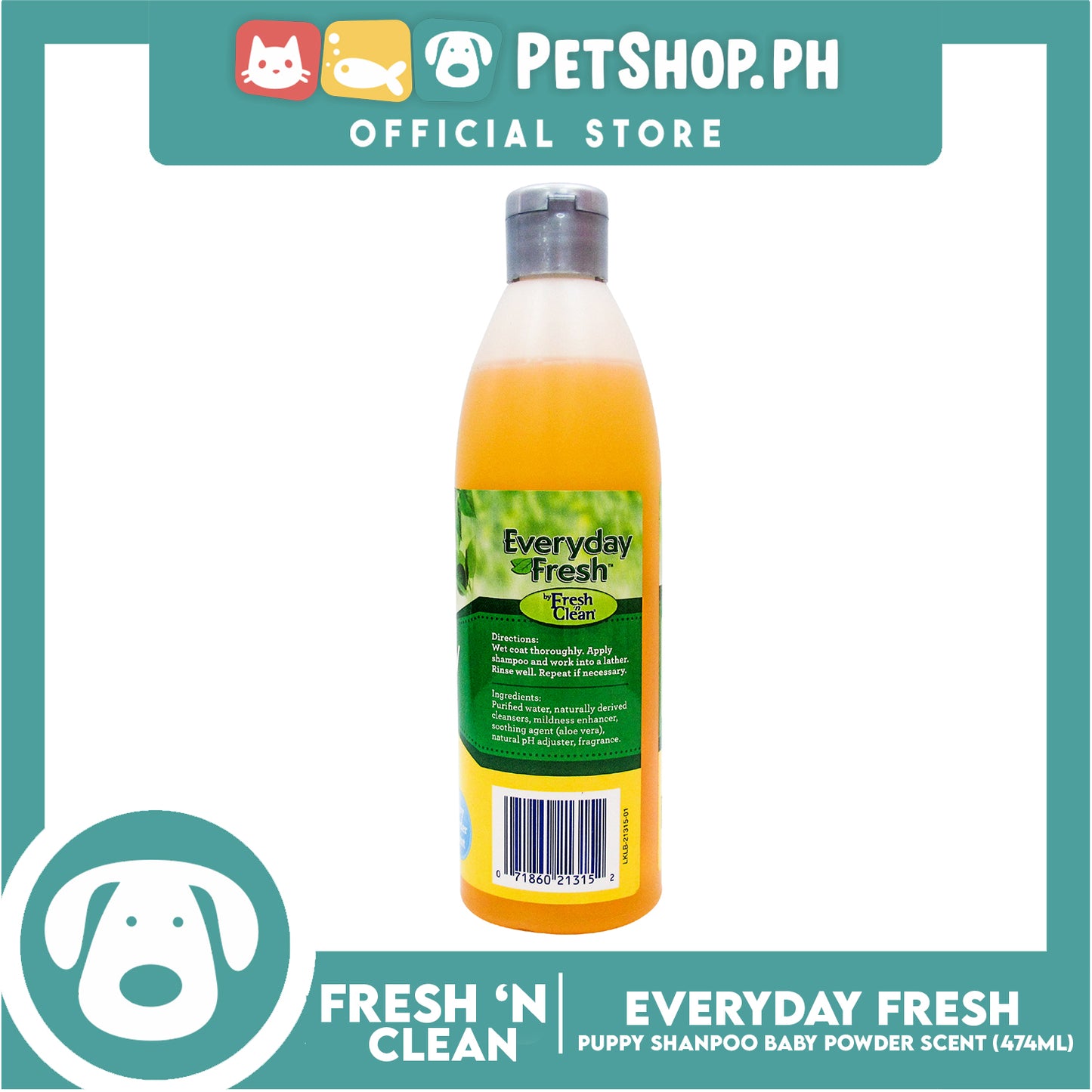 Fresh 'n Clean Everyday Fresh Puppy Shampoo Baby Powder Scent 16 oz